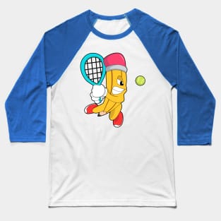 Pencil at Tennis with Tennis racket Baseball T-Shirt